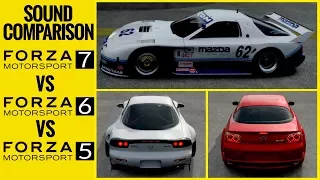 Forza 7 vs Forza 6 vs Forza 5 | Mazda RX7, RX8 & RX7 #62 Sound Comparison