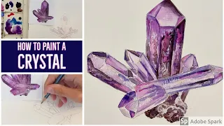 How to Paint a Crystal (Drawing And Painting Tutorial)