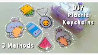 DIY plastic keychains without shrink plastic | 3 methods | with & without hot glue | #keychain