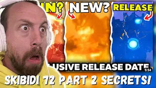 EXCLUSIVE EPISODE 72 INFO & RELEASE DATE?! - SKIBIDI TOILET Easter Egg Analysis Theory (REACTION!!!)