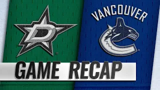 Stars rally in the 3rd to beat Canucks