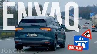 Skoda Enyaq iV 80 Langstreckentest - wie weit kommt er im Winter bei 140 / 120 KMH?