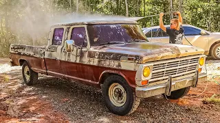 First Wash in 21 Years: ABANDONED 1969 Ford F250 Crew Cab. How Bad is It?