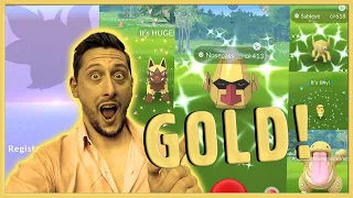 IT'S GOLD! *Searching For Gold Research Day* Shiny Luck in Pokemon GO!