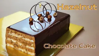 Caramel Hazelnut Chocolate Cake / Hazelnut Buttercream / Almond Biscuit sponge