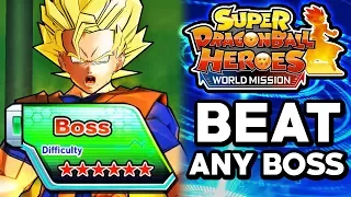 BEST TEAM TO BEAT ANY HARD BOSS! Dragon Ball Heroes World Mission How To Win Boss Battles Guide