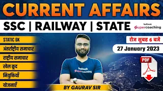 27 January Current Affairs 2023 | Current Affairs Today 2023 | Daily Current Affairs by Gaurav Sir