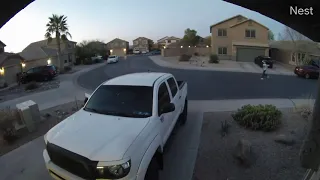 little kid falls off skateboard other kid steals it