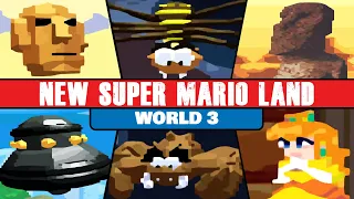 New Super Mario Land (SNES) - 100% Walkthrough - World 3 [4k-60fps].