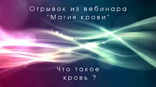 Отрывок из вебинара "Магия Крови" - Что такое кровь?