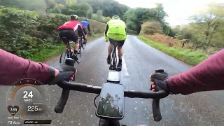 Minehead Autumn Audax Cycling Footage with Power & Speed Overlays