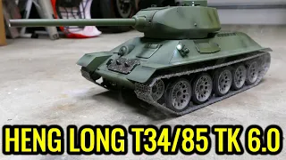 HENG LONG T-34/85 RC BATTLE TANK  - New TK 6.0 Board! ITS AWESOME!