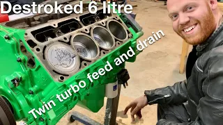 How to make your own twin turbo oil feed for free! using old parts - destroked 6 litre LS build