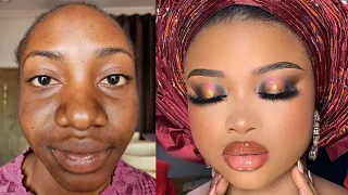 Must Watch 😱👆 Nigerian Wedding GUEST Makeup Transformation😳 Cirurgia Plastica 💉💉 #makeuptutorial