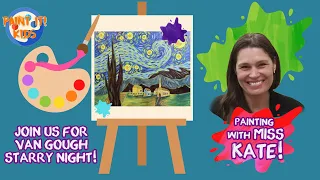 Drawing for kids - Painting for kids - Learn to Paint Van Gogh's Starry Night - art for kids