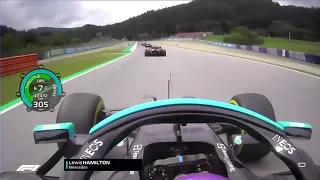 Hamilton vs Norris vs Perez vs Bottas - Race Start Onboard - Austrian Grand Prix | With Telemetry