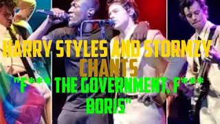 HARRY STYLES AND STORMZY CHANTS "F*** THE GOVERNMENT, F*** BORIS" ON STAGE