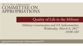 Hearing: Quality of Life in the Military (EventID=105622)