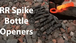 𝘉𝘭𝘢𝘤𝘬𝘴𝘮𝘪𝘵𝘩𝘪𝘯𝘨 - Forging 10 Bottle Openers from Railroad Spikes