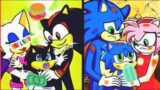 Sonic animation poor shadow family vs rich sonic family sad story happy ending