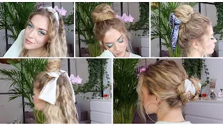 TOP 5 SUMMER HAIRSTYLES WITH SCARF FOR MEDIUM/LONG HAIR | ТОП 5 ЛЕТНИХ ПРИЧЕСОК С ПЛАТКОМ