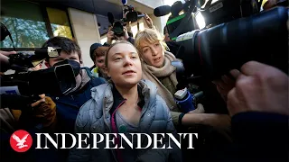Greta Thunberg arrives at London court after being arrested at climate protest