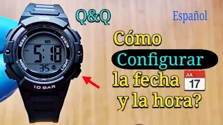 Cómo (Poner) Configurar la hora y la fecha en un reloj digital Q&Q? M185 (Español)