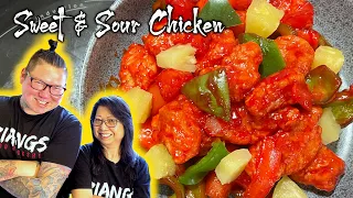 CHINESE CHEFS Cook SWEET and SOUR Chicken (Modern version) Mum and Son professional chefs