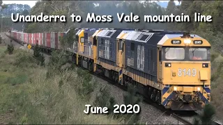 Illawarra Mountain Railway Line, Unanderra to Moss Vale trains in June 2020.