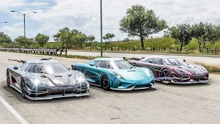 Forza Horizon 5 Drag race: Koenigsegg One:1 vs Agera RS vs Regera