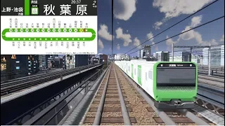 【日本の首都をゲームで再現してみた】JR山手線(内回り) 東京→東京 鉄道前面展望【Cities:Skylines】