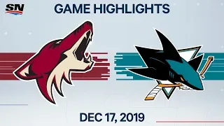 NHL Highlights | Coyotes vs Sharks - Dec. 17, 2019