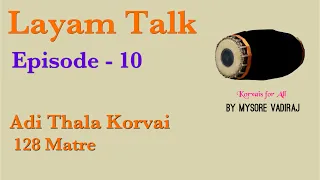 Layam Talk 🔺Episode 10 🔺 Advanced Korvai in Aadi Thala 🔺Mysore Vadiraj 🔺Online Mridangam Class