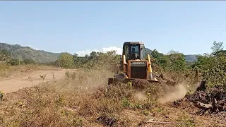 Excellent Best Shantui Dozer Clearing and Leveling of Road Widening..