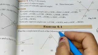 Ex-5.1 Chapter - 5 Lines and Angles || Class 7th Maths