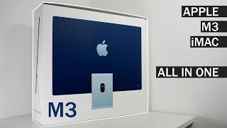 Unboxing Apple iMAC in Blue - Supercharged by the M3 Chip - All in One Computer I ASMR