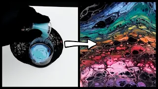 Acrylic Pouring Rainbow Open Cup Pour "Prismatic Cavern"