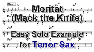 Moritat (Mack The Knife) - Easy Solo Example for Tenor Sax (Reviesed)