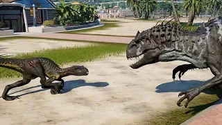 2 Indoraptor & 2 Indominus Rex Breakout & Fight! Jurassic World Evolution (4K 60FPS)