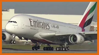 EMIRATES Airbus A380 Touch and Go (ABORTED LANDING)!