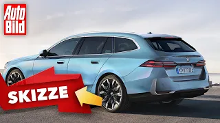 BMW i5 Touring (2023) | BMW liefert ersten deutschen Oberklasse-Elektro-Kombi | Skizze