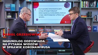 Dr Paweł Grzesiowski odpowiada na pytania widzów w sprawie koronawirusa