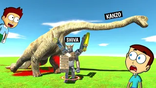 Thor Gorilla vs Big Dinosaur  - Animal Revolt Battle Simulator | Shiva and Kanzo Gameplay