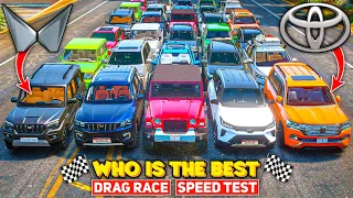 Mahindra Cars Vs Toyota Cars🔥 Speed Test + Drag Race 😱 4x4 HARDEST OFF-ROADING EVER 💪 GTA 5 MODS!