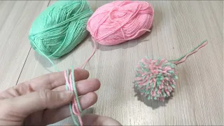 DIY Как сделать пушистый разноцветный помпон за 5 минут
