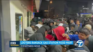 Wild video shows mob of looters bum-rushing Compton gas station, stealing thousands in goods