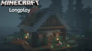 Relaxing Rainy Longplay of Minecraft | I build a cozy cabin in the woods (No commentary)