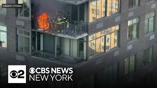 Fire breaks out on apartment balcony at Upper West Side building