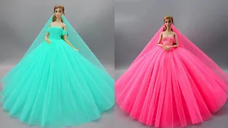 Disney Princess Doll Makeover ~ DIY Miniature Ideas for Barbie ~ Wig, Dress, Faceup, and More! DIY