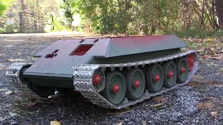 Armortek 1/6th scale RC T34/85 project video #5 (1st test run!)